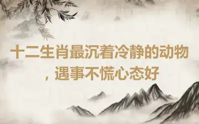 十二生肖最沉着冷静的动物，遇事不慌心态好