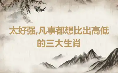 太好强,凡事都想比出高低的三大生肖