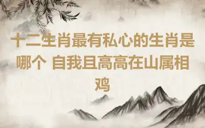 十二生肖最有私心的生肖是哪个 自我且高高在山属相鸡