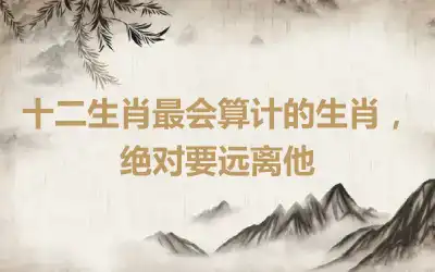 十二生肖最会算计的生肖，绝对要远离他