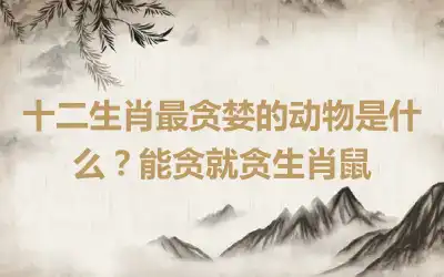 十二生肖最贪婪的动物是什么？能贪就贪生肖鼠