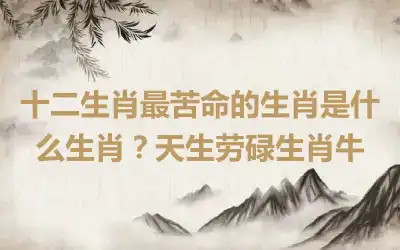 十二生肖最苦命的生肖是什么生肖？天生劳碌生肖牛