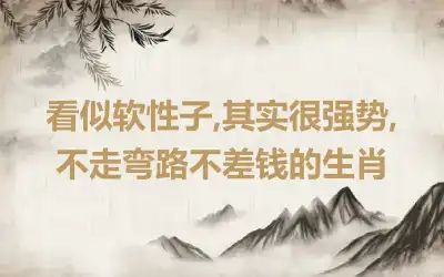 看似软性子,其实很强势,不走弯路不差钱的生肖