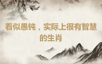 看似愚钝，实际上很有智慧的生肖