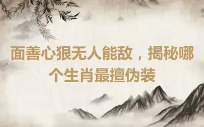 面善心狠无人能敌，揭秘哪个生肖最擅伪装