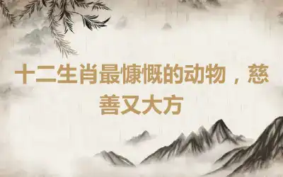 十二生肖最慷慨的动物，慈善又大方