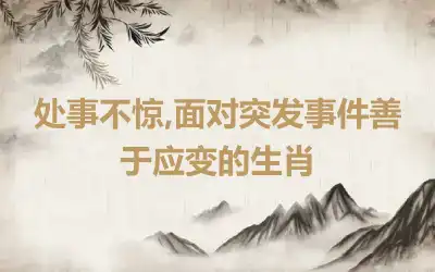 处事不惊,面对突发事件善于应变的生肖