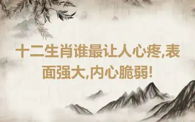 十二生肖谁最让人心疼,表面强大,内心脆弱!