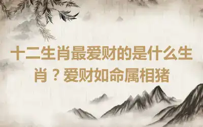 十二生肖最爱财的是什么生肖？爱财如命属相猪