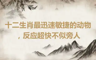 十二生肖最迅速敏捷的动物，反应超快不似旁人