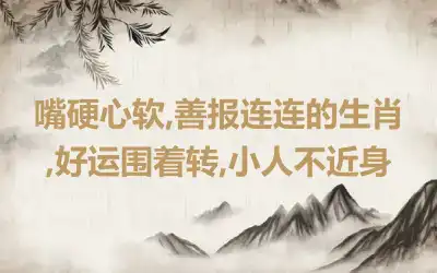 嘴硬心软,善报连连的生肖,好运围着转,小人不近身