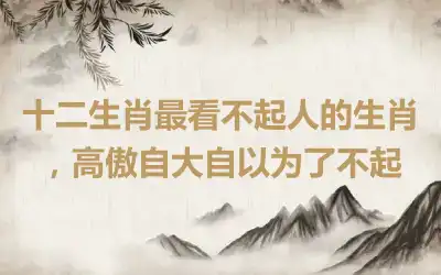 十二生肖最看不起人的生肖，高傲自大自以为了不起