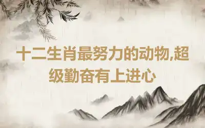 十二生肖最努力的动物,超级勤奋有上进心