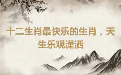 十二生肖最快乐的生肖，天生乐观潇洒