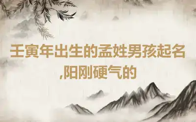 壬寅年出生的孟姓男孩起名,阳刚硬气的