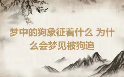 梦中的狗象征着什么 为什么会梦见被狗追