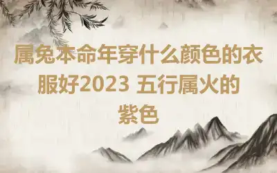 属兔本命年穿什么颜色的衣服好2023 五行属火的紫色