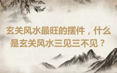 玄关风水最旺的摆件，什么是玄关风水三见三不见？