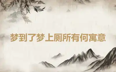 梦到了梦上厕所有何寓意