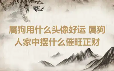 属狗用什么头像好运 属狗人家中摆什么催旺正财