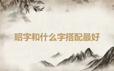 昭字和什么字搭配最好