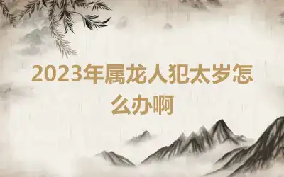 2023年属龙人犯太岁怎么办啊