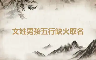 文姓男孩五行缺火取名