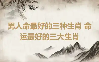 男人命最好的三种生肖 命运最好的三大生肖