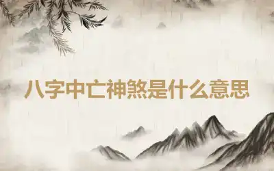 八字中亡神煞是什么意思