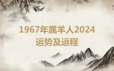 1967年属羊人2024运势及运程