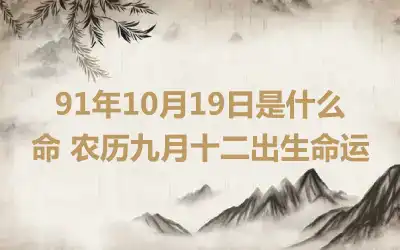 91年10月19日是什么命 农历九月十二出生命运