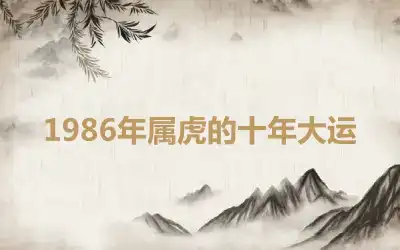 1986年属虎的十年大运