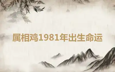 属相鸡1981年出生命运