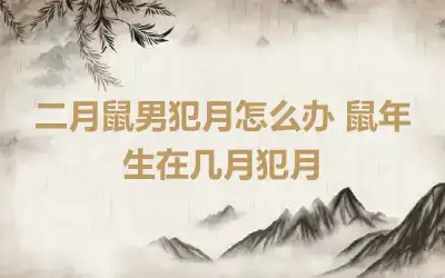 二月鼠男犯月怎么办 鼠年生在几月犯月