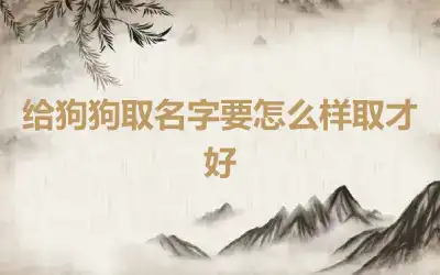 给狗狗取名字要怎么样取才好