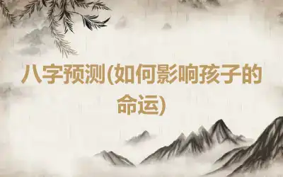 八字预测(如何影响孩子的命运)