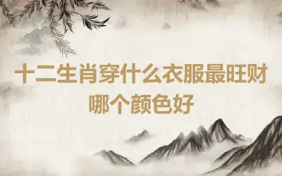 十二生肖穿什么衣服最旺财 哪个颜色好