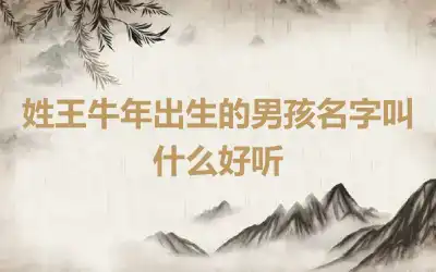 姓王牛年出生的男孩名字叫什么好听