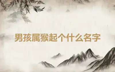 男孩属猴起个什么名字