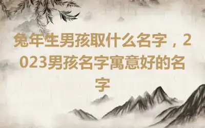 兔年生男孩取什么名字，2023男孩名字寓意好的名字