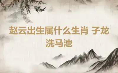 赵云出生属什么生肖 子龙洗马池