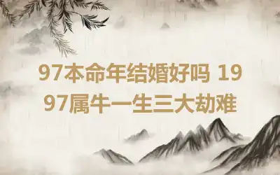 97本命年结婚好吗 1997属牛一生三大劫难