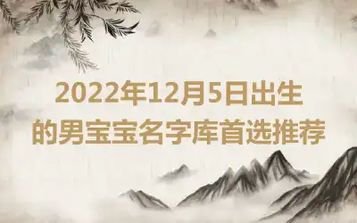 2022年12月5日出生的男宝宝名字库首选推荐