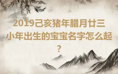 2019己亥猪年腊月廿三小年出生的宝宝名字怎么起？