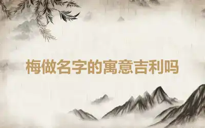 梅做名字的寓意吉利吗