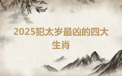 2025犯太岁最凶的四大生肖