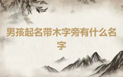 男孩起名带木字旁有什么名字