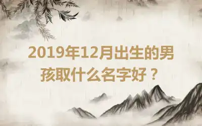 2019年12月出生的男孩取什么名字好？