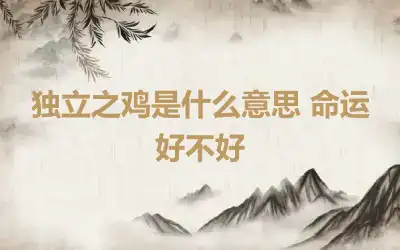 独立之鸡是什么意思 命运好不好