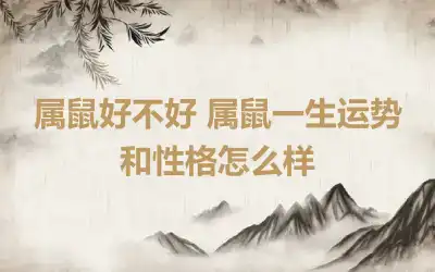 属鼠好不好 属鼠一生运势和性格怎么样